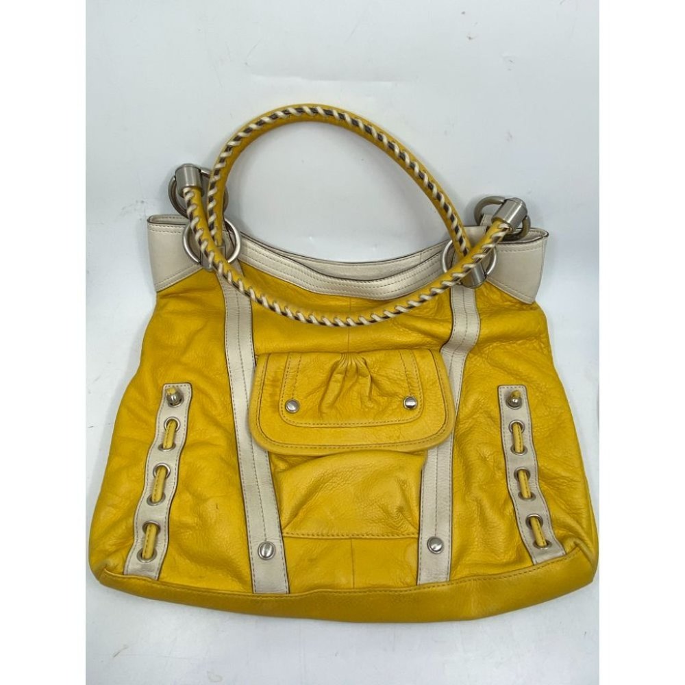 B. makowsky Yellow Leather Shoulder/ Handbag - Picture 3 of 14